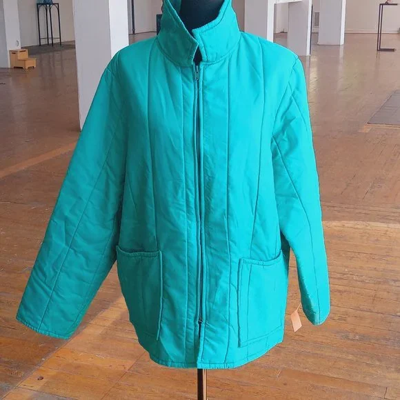 Teal vintage quilted jacket - Picture 1 of 7